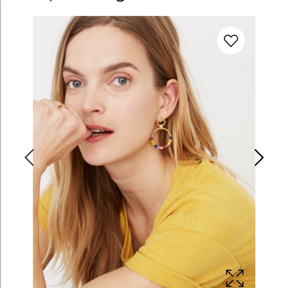 Madewell rainbow beaded statement hoop earring - Picture 2 of 7